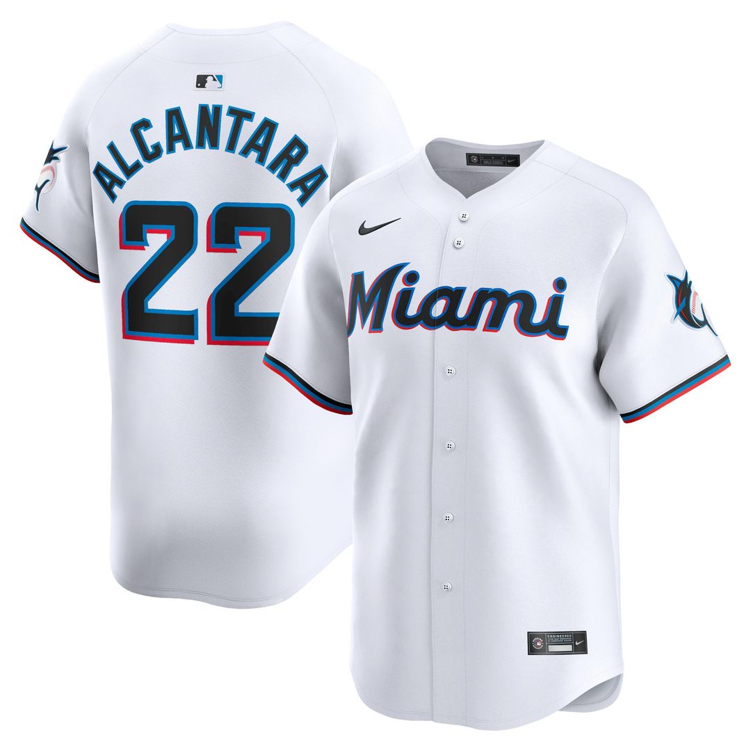Miami Marlins Sandy Alcantara Nike Home Limited Player Jersey - White