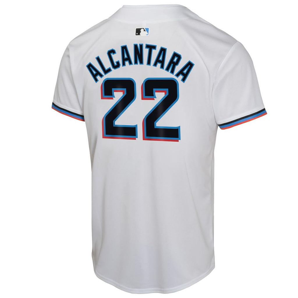 Miami Marlins Sandy Alcantara Nike Youth Home Game Player Jersey - White