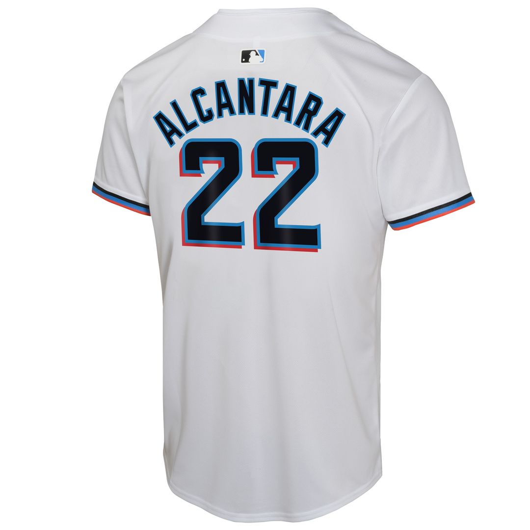 Miami Marlins Sandy Alcantara Nike Youth Home Game Player Jersey - White