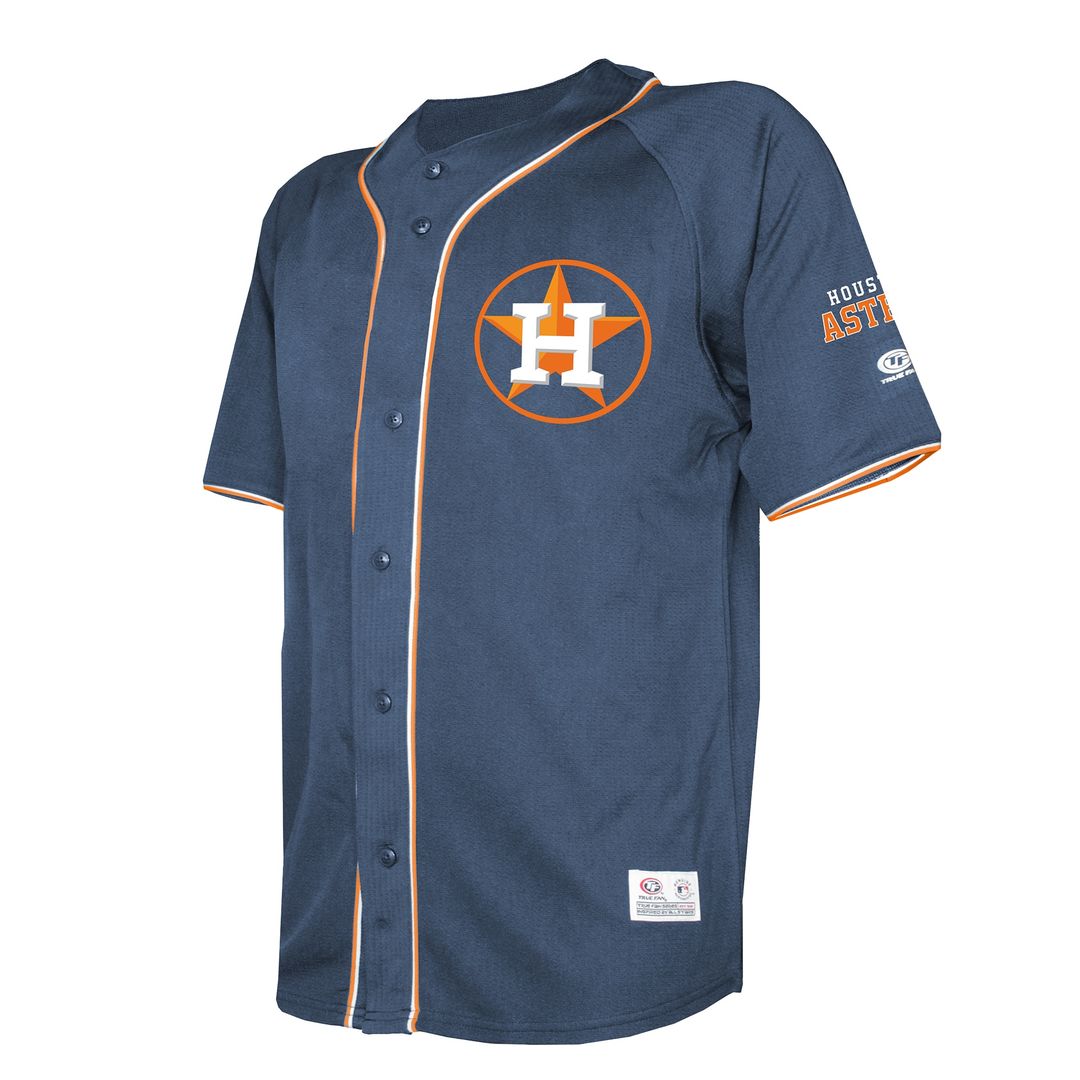 Houston Astros Stitches Team Color Full - Button Fashion Jersey - Navy