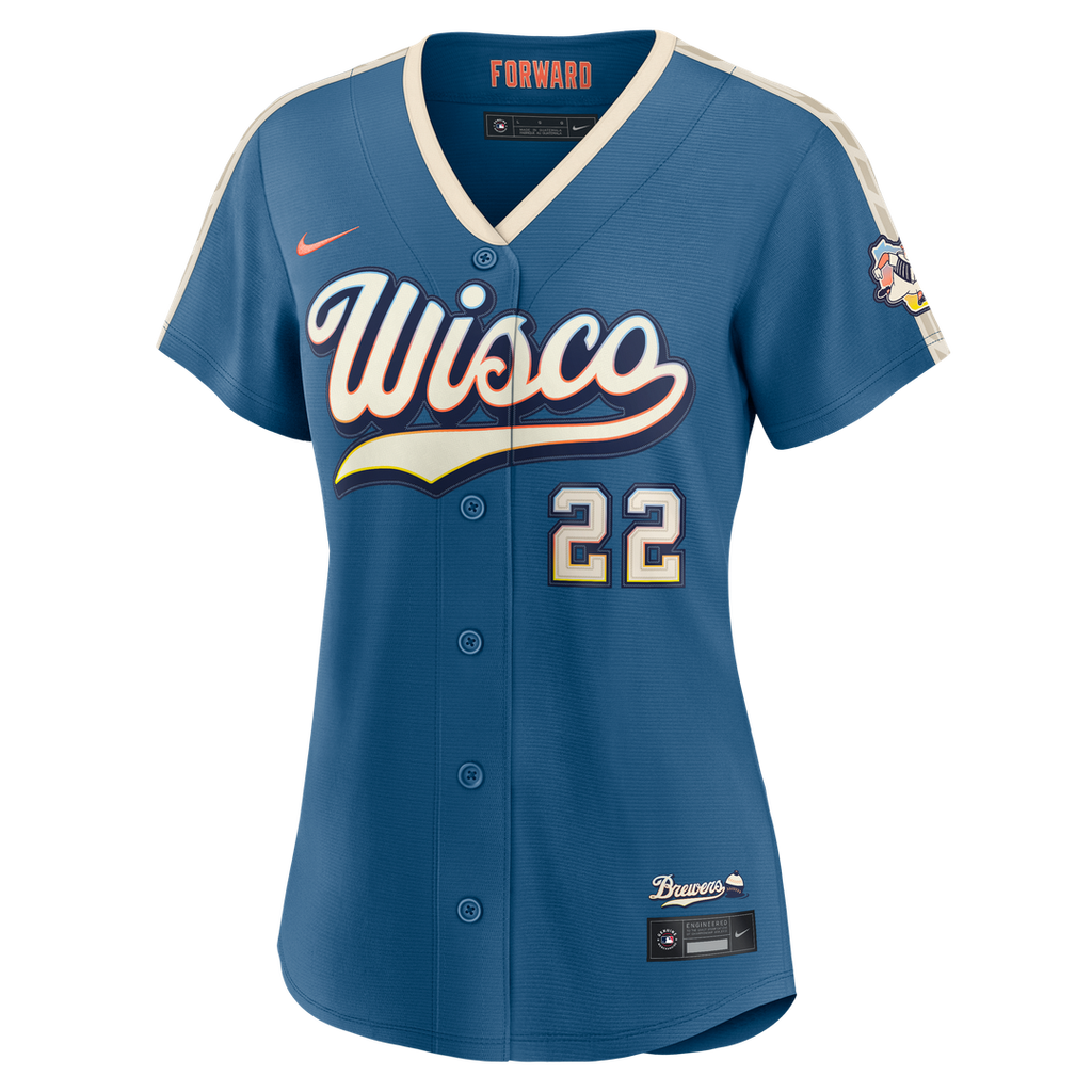Milwaukee Brewers Christian Yelich Nike Women's 2026 City Connect Stadium Jersey - Mineral Blue