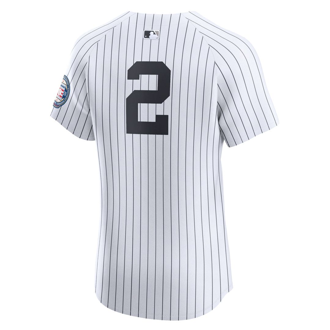 New York Yankees Derek Jeter Nike Home 2020 Hall of Fame Induction Patch Elite Player Jersey - White